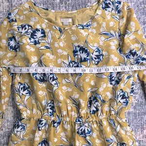 J.CREW FACTORY Blue & Gold Tulip Hem Dress Sz 6